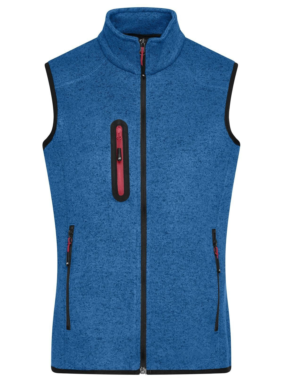 Knitted Fleece Vest Damen – Daiber – Farbe royal-melange/red – individuell veredelbar