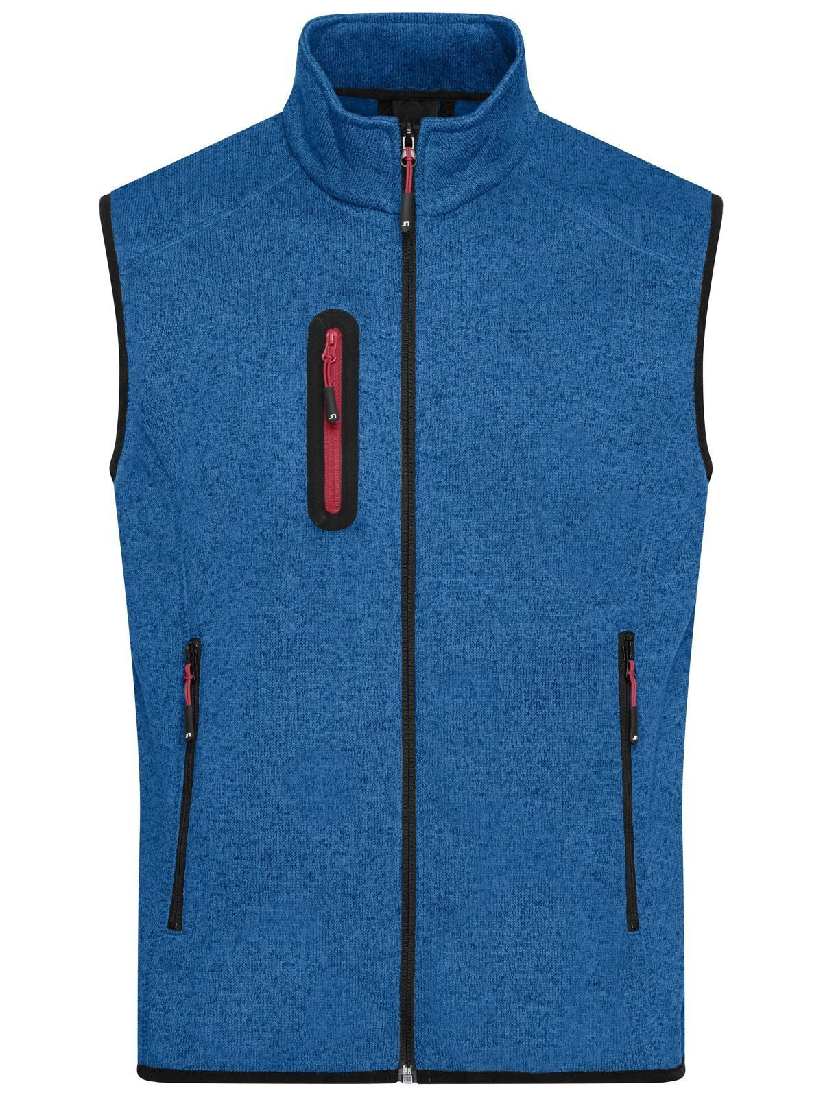 Knitted Fleece Vest Herren – Daiber – Farbe royal-melange/red – individuell veredelbar