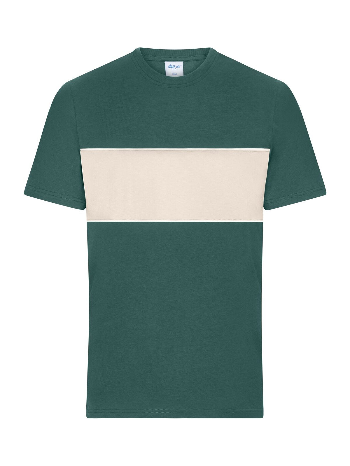 colour-block Unisex T-Shirt – Daiber – Farbe smoky-green/sandstone – individuell veredelbar