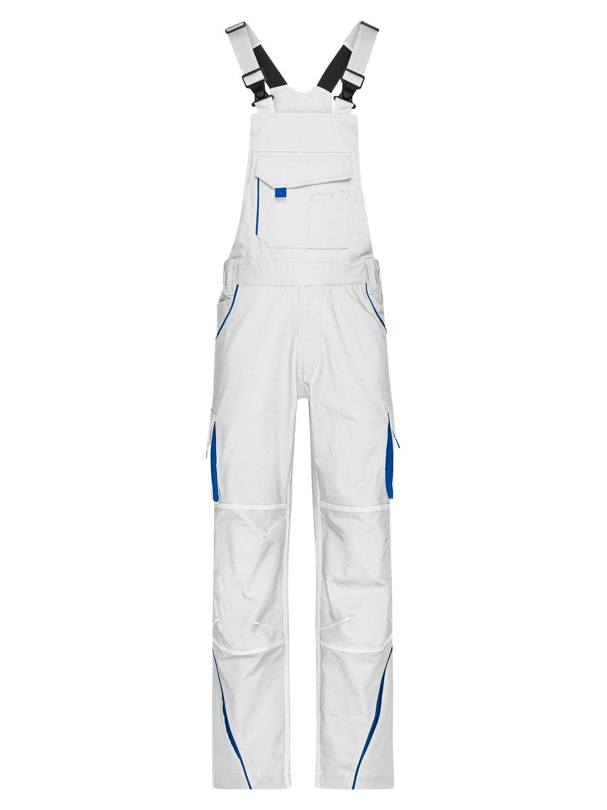 Workwear Pants with Bib - Color Hose / Rock – Daiber – Farbe white/royal – individuell veredelbar