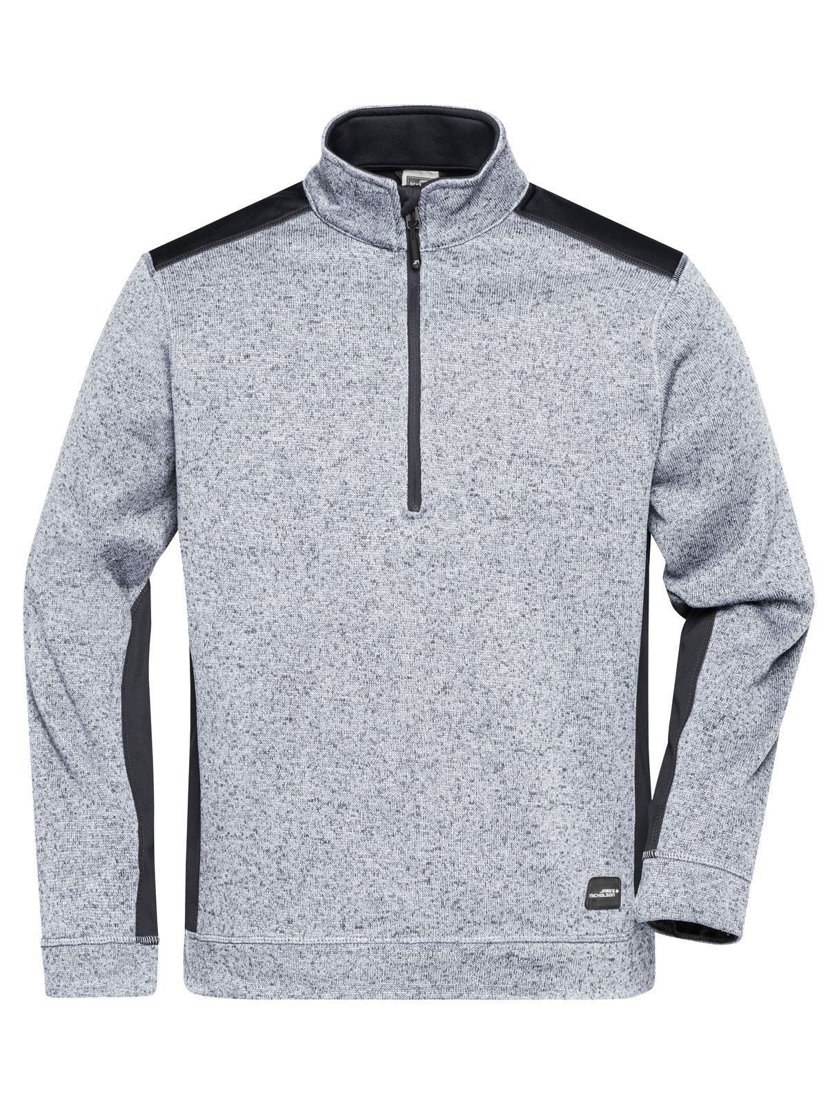 Knitted Workwear Fleece Half-Zip - Strong Herren – Daiber – Farbe white-melange/carbon – individuell veredelbar