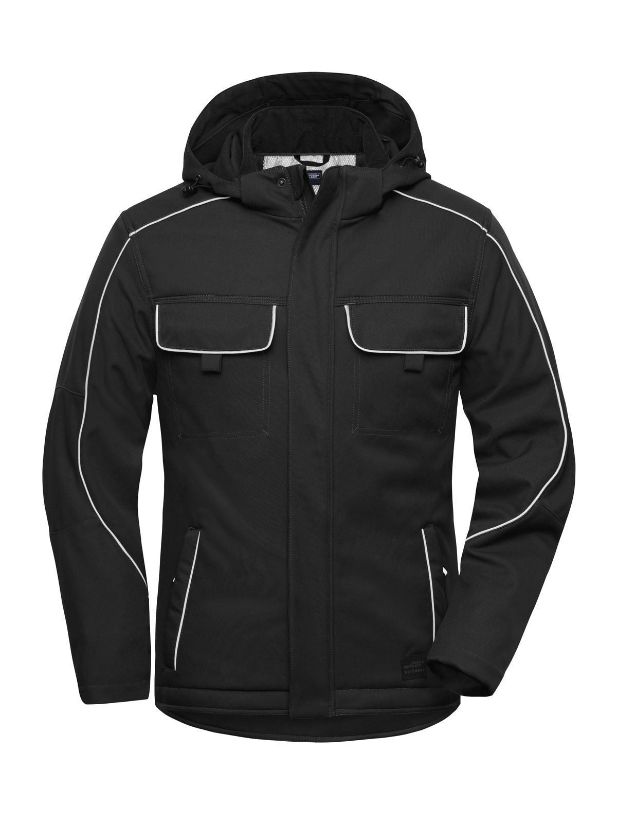 Workwear Softshell Padded Jacket - Solid Herren – Daiber – Farbe Schwarz – individuell veredelbar