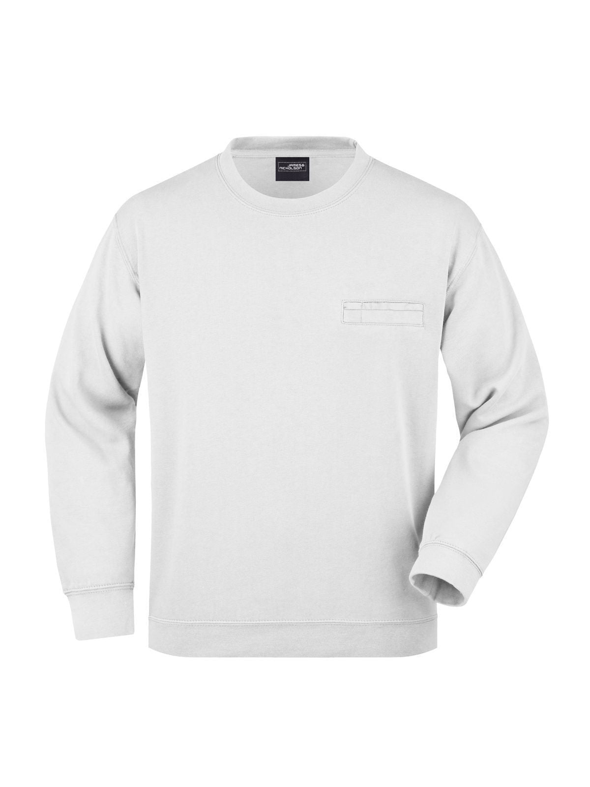 Round Sweat Pocket Herren Sweatshirt / Hoodie – Daiber – Farbe Weiß – individuell veredelbar