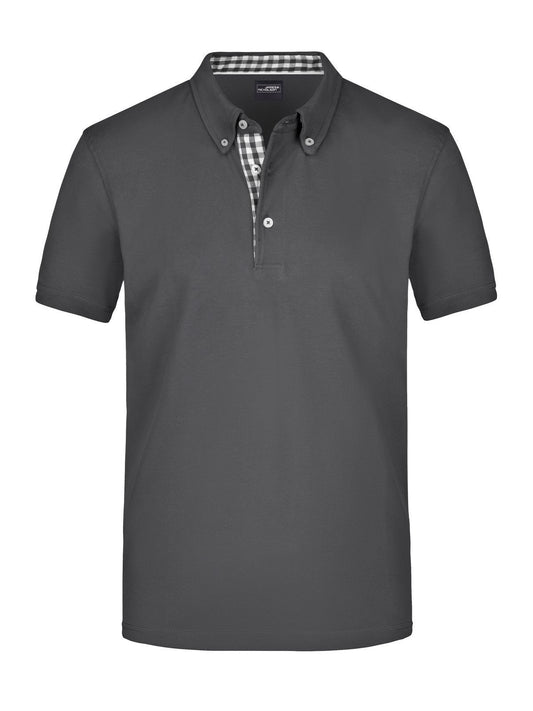 Plain Polo Herren Poloshirt – Daiber – Farbe graphite/graphite-white – individuell veredelbar