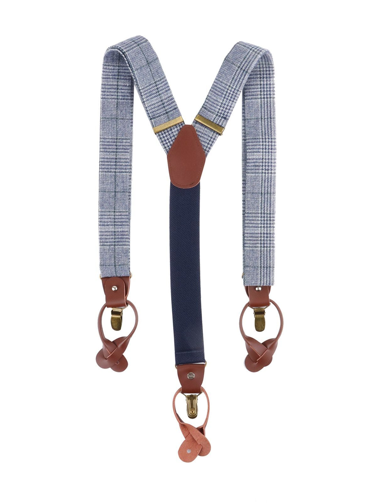 Suspenders Urban-Glencheck Herren Gürtel / Hosenträger – Karlowsky – Farbe Navy – individuell veredelbar