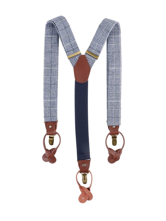 Suspenders Urban-Glencheck Herren Gürtel / Hosenträger – Karlowsky – Farbe Navy – individuell veredelbar