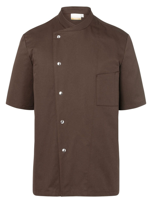Chef Jacket Gustav Short Sleeve Herren Schürze / Kasack – Karlowsky – Farbe Light-Brown – individuell veredelbar