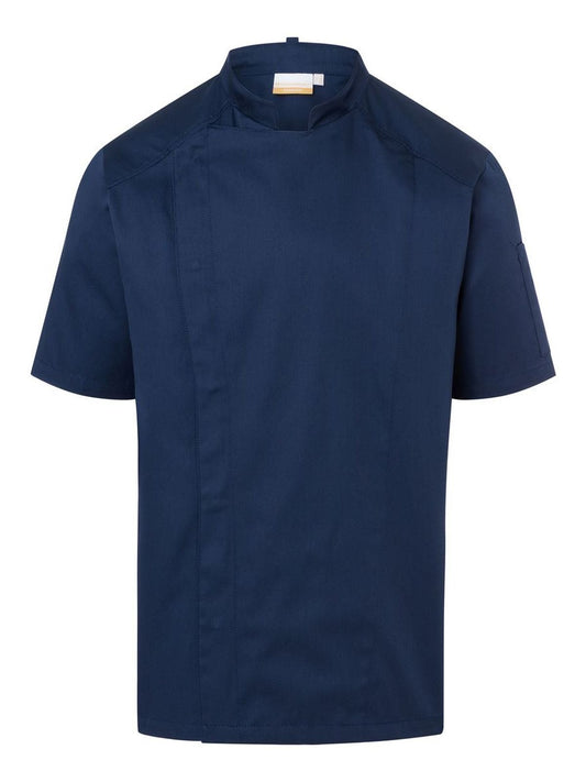 Short-Sleeve Chef Jacket Modern-Look Schürze / Kasack – Karlowsky – Farbe Navy – individuell veredelbar