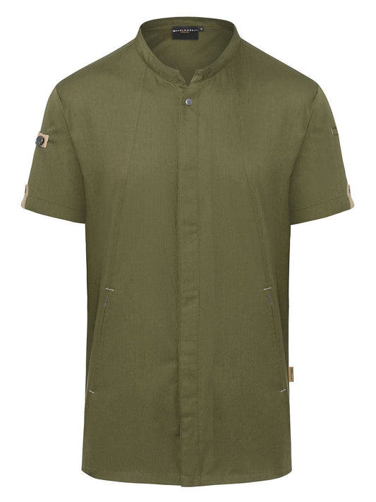 Chefs Jacket Short-Sleeve Green Generation Herren Schürze / Kasack – Karlowsky – Farbe Moss Green – individuell veredelbar