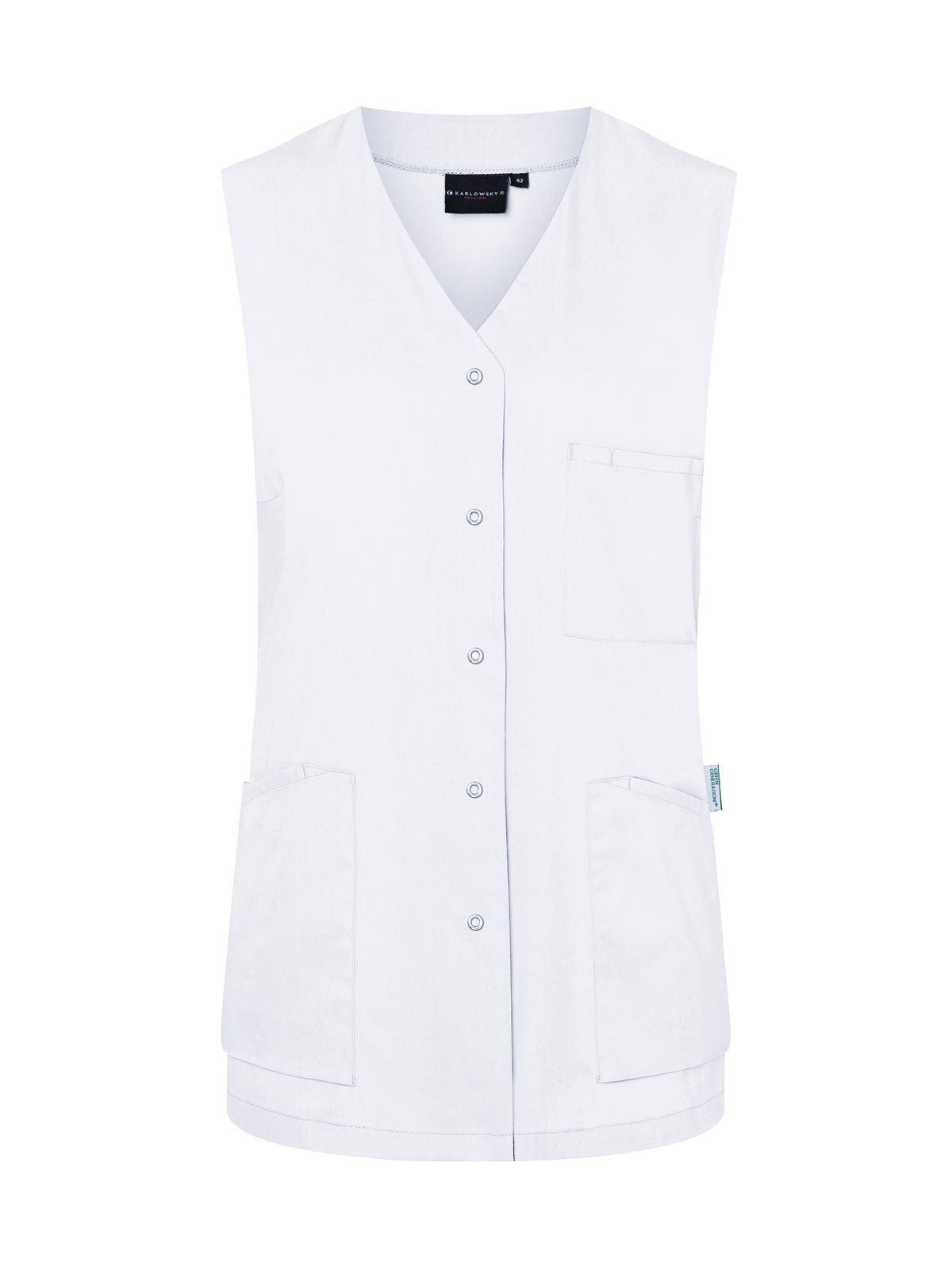 Sleeve-less Ladies´Tunic Essential Damen Schürze / Kasack – Karlowsky – Farbe Weiß – individuell veredelbar