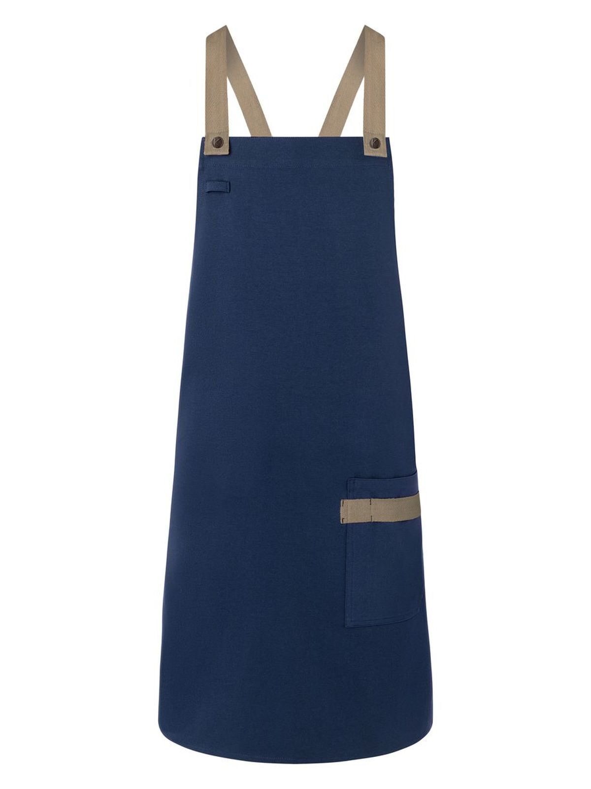 Bib Apron With Crossed Ribbons Herren Schürze / Kasack – Karlowsky – Farbe Steel Blue – individuell veredelbar