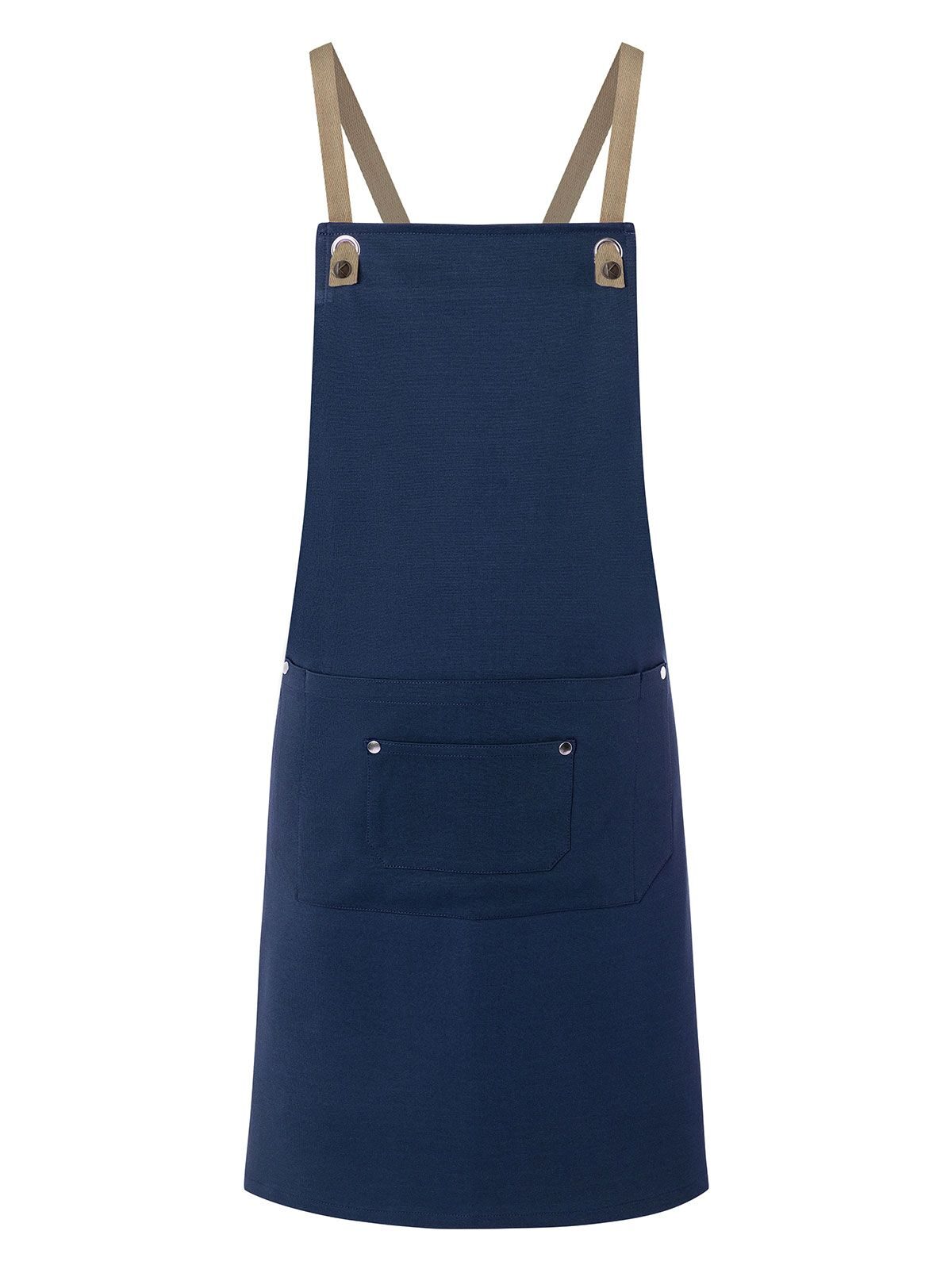 Bib Apron With Crossed Ribbons And Big Pocket Herren Schürze / Kasack – Karlowsky – Farbe Steel Blue – individuell veredelbar