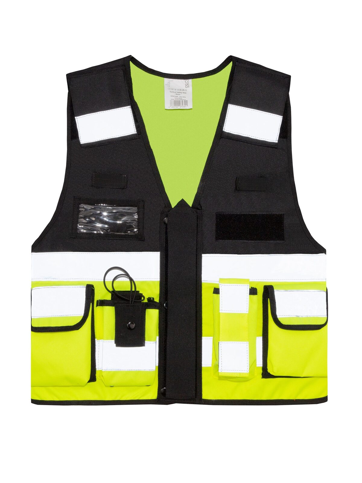Tactical Herren Warnweste / Sicherheitsweste – Korntex – Farbe Yellow/Black – individuell veredelbar