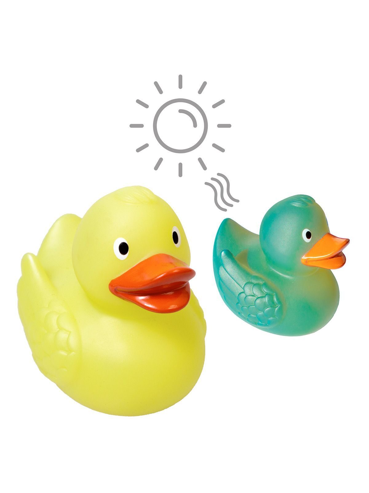 Squeaky duck, colour changing UV Herren Spielzeug / Plüsch – MBW – Farbe yellow/green – individuell veredelbar