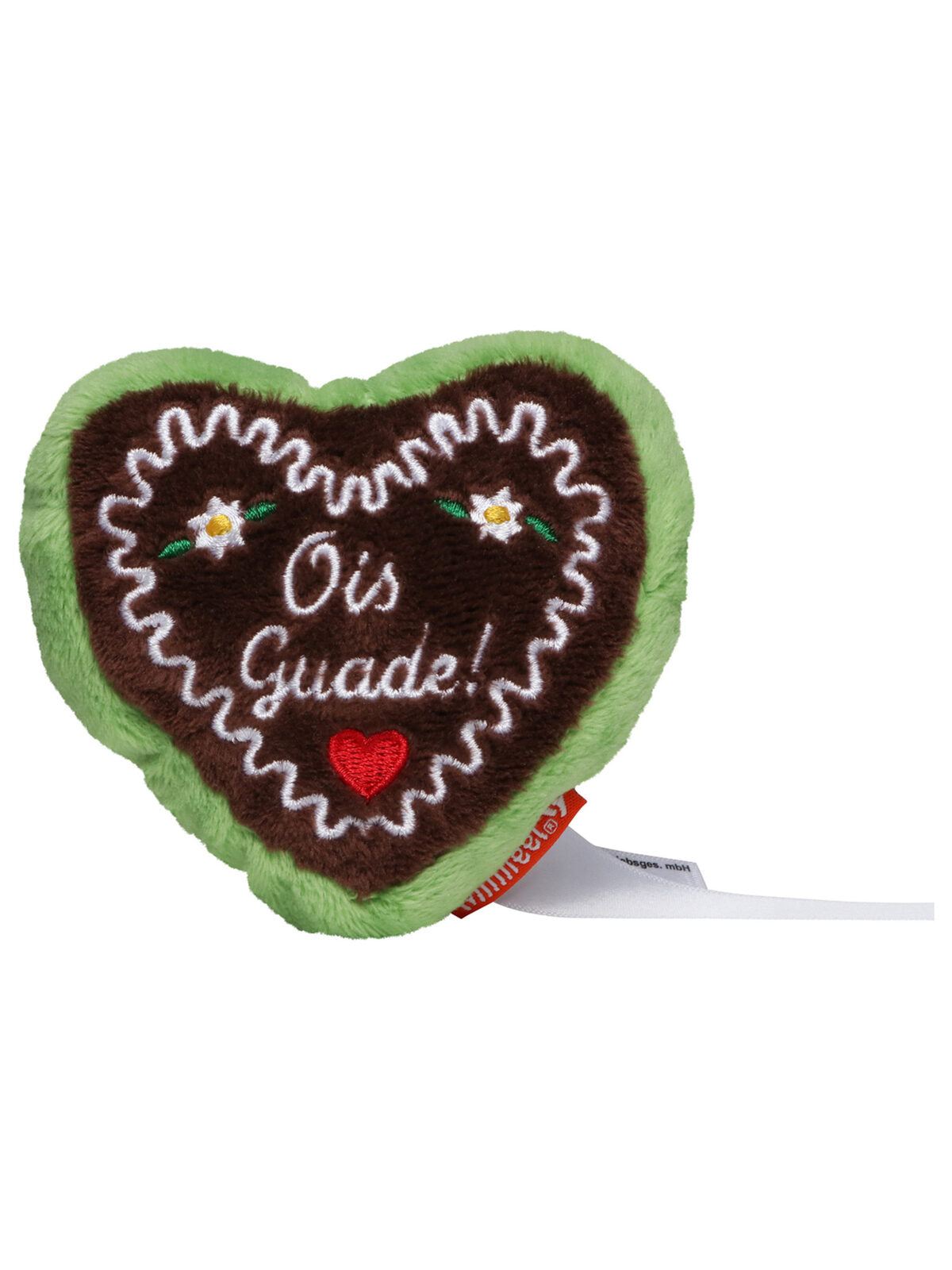 Schmoozies® Gingerbread heart Herren Spielzeug / Plüsch – MBW – Farbe Grün – individuell veredelbar