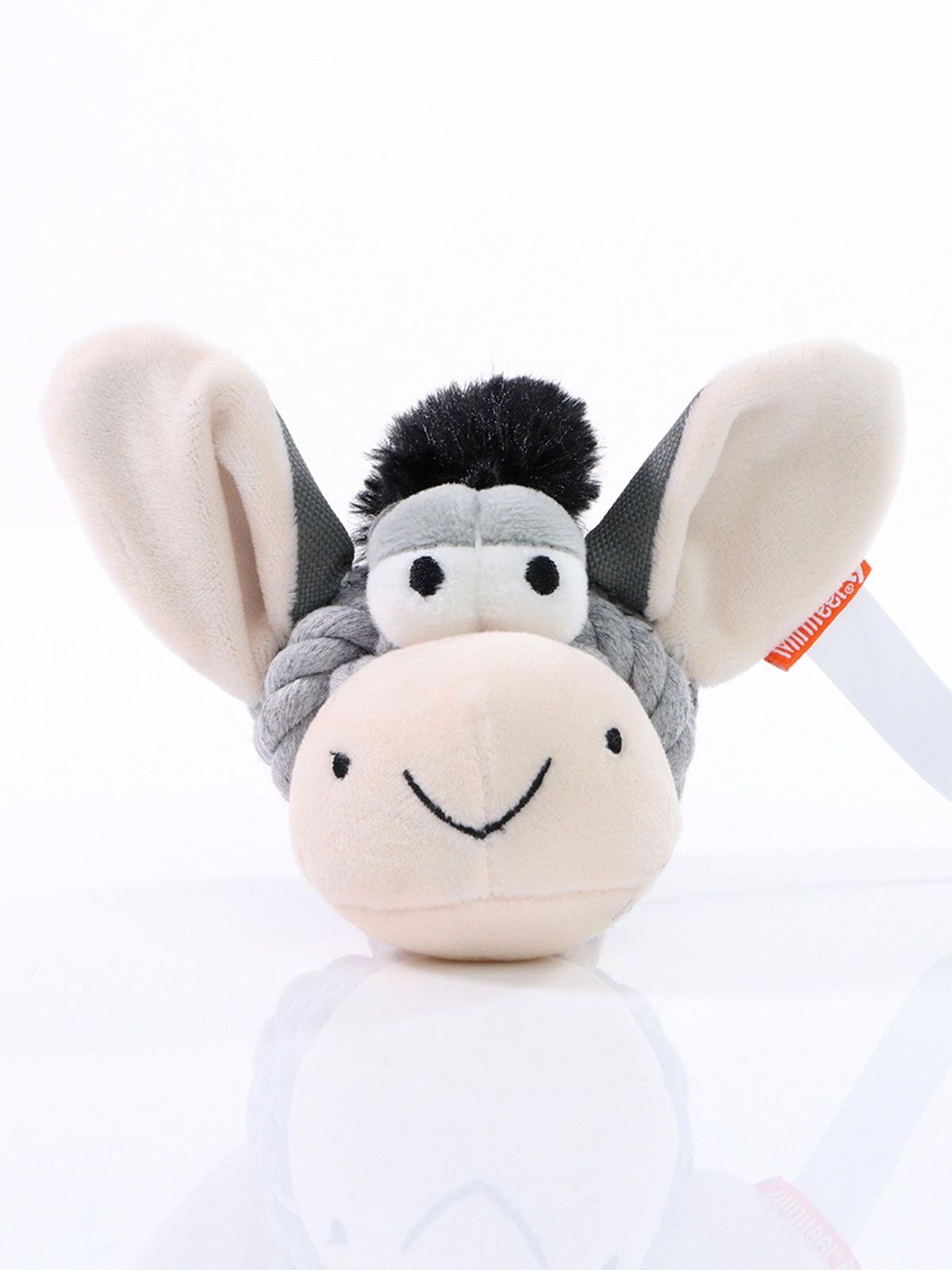 Dog toy knotted animal donkey Herren Spielzeug / Plüsch – MBW – Farbe Grau – individuell veredelbar