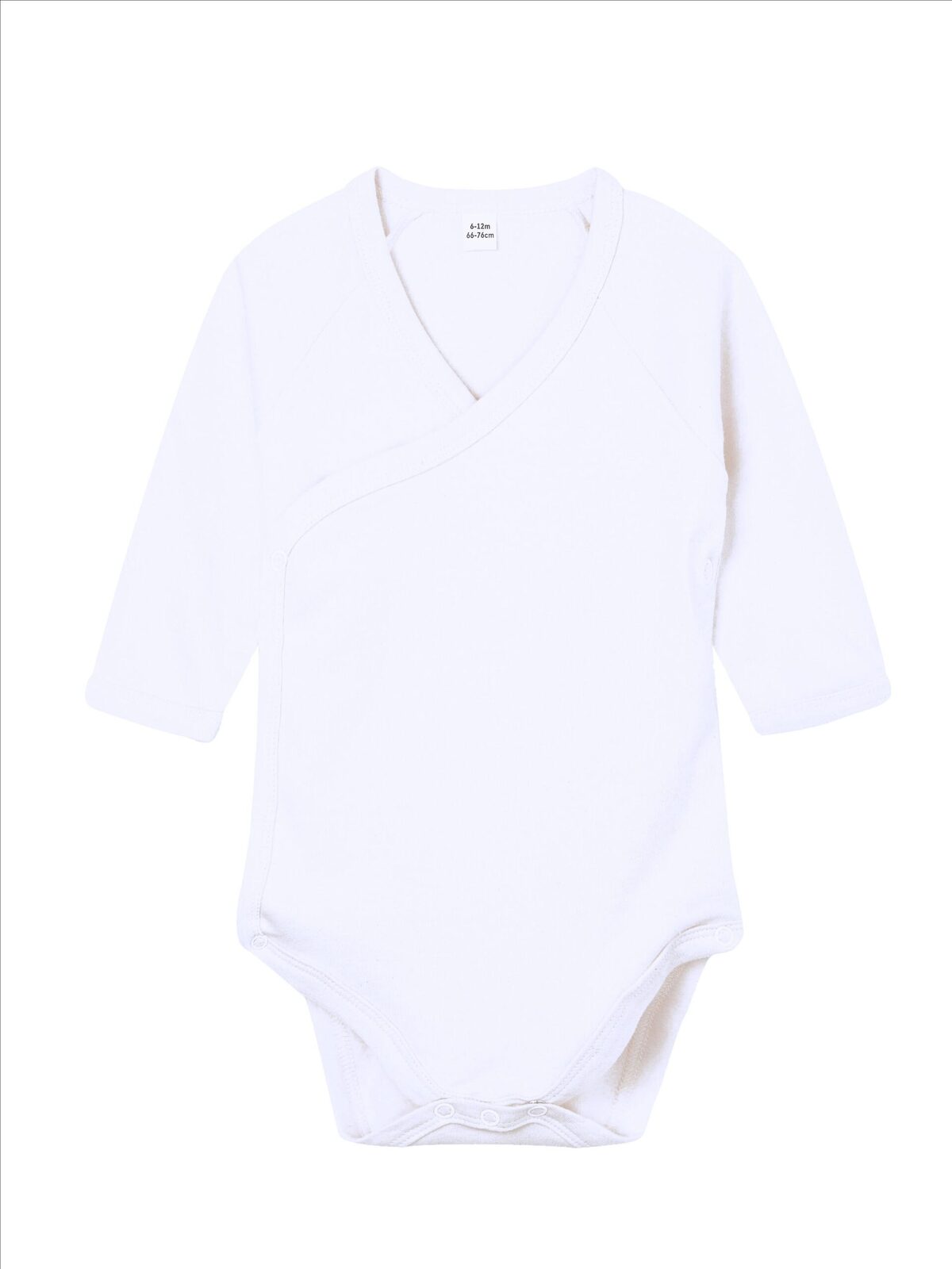 Baby Long Sleeve Kimono Bodysuit Babybekleidung – Babybugz – Farbe Weiß – individuell veredelbar