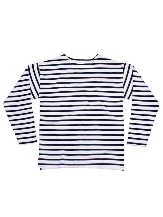 The Breton Top Unisex T-Shirt – Mantis – Farbe white/navy – individuell veredelbar