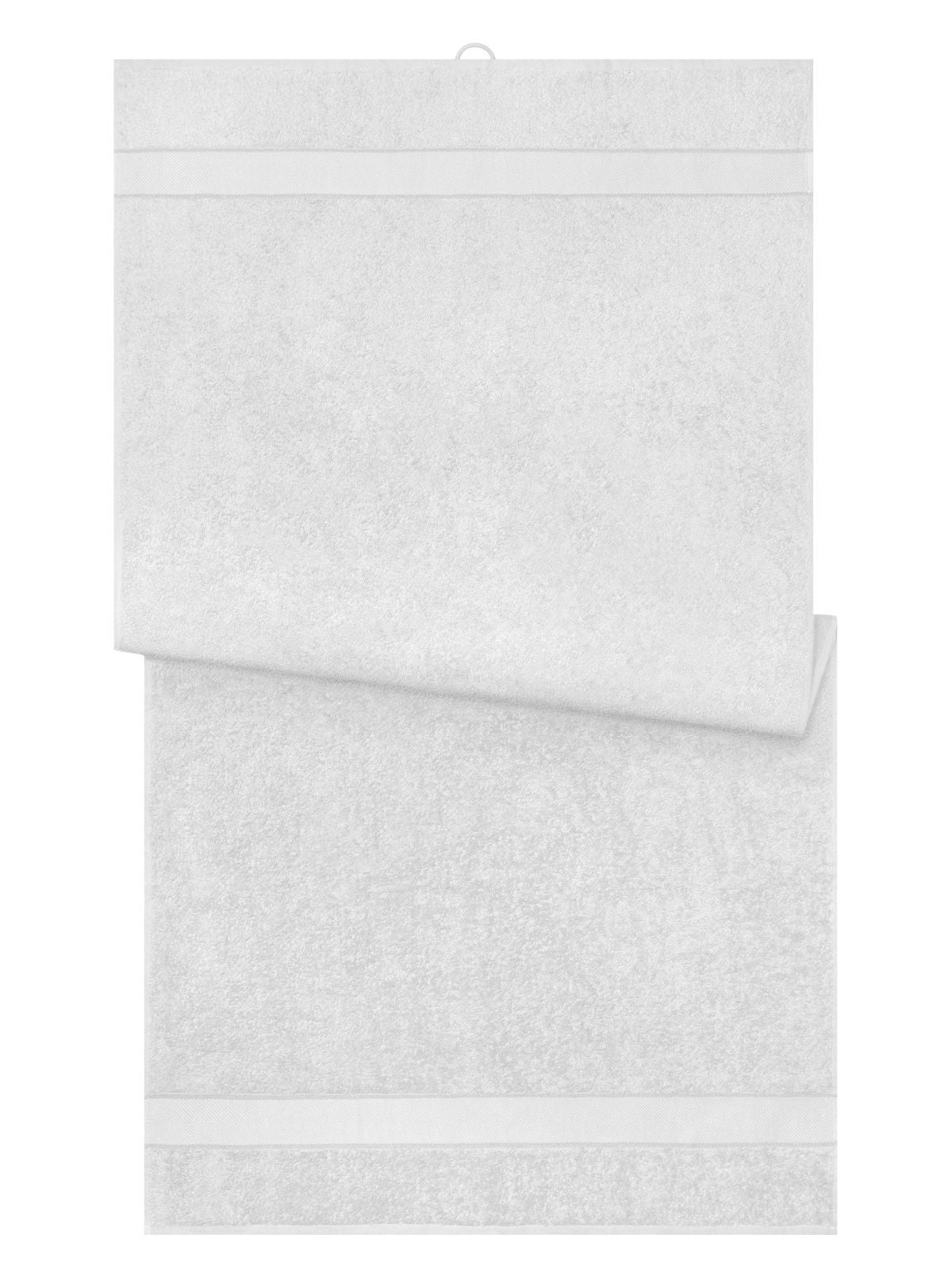 Bath Towel 70x140 Herren Handtuch – James & Nicholson – Farbe Weiß – individuell veredelbar