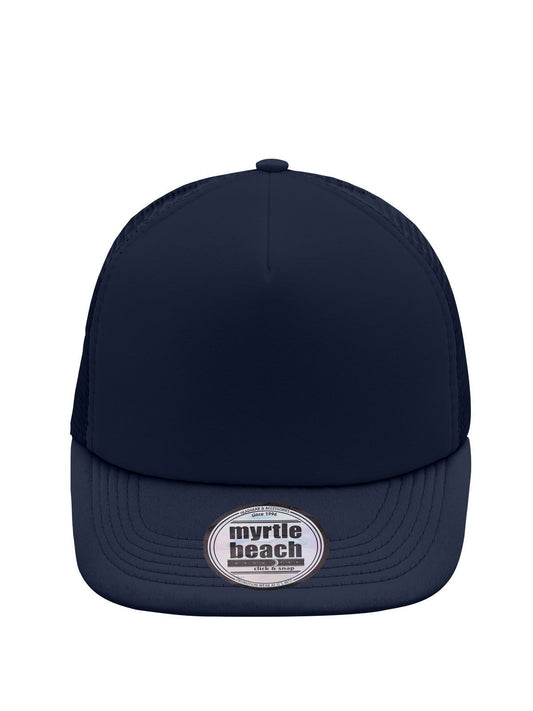 Trucker Caps 5 Panel Flat Peak Cap Marineblau/Marineblau bestickbar und bedruckbar – LA1970