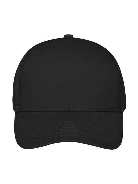 Baseball Caps 6 Panel Mesh Cap Schwarz/Schwarz bestickbar und bedruckbar – LA1970