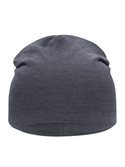 Beanies Jersey Beanie Schwarz-melange bestickbar und bedruckbar – LA1970