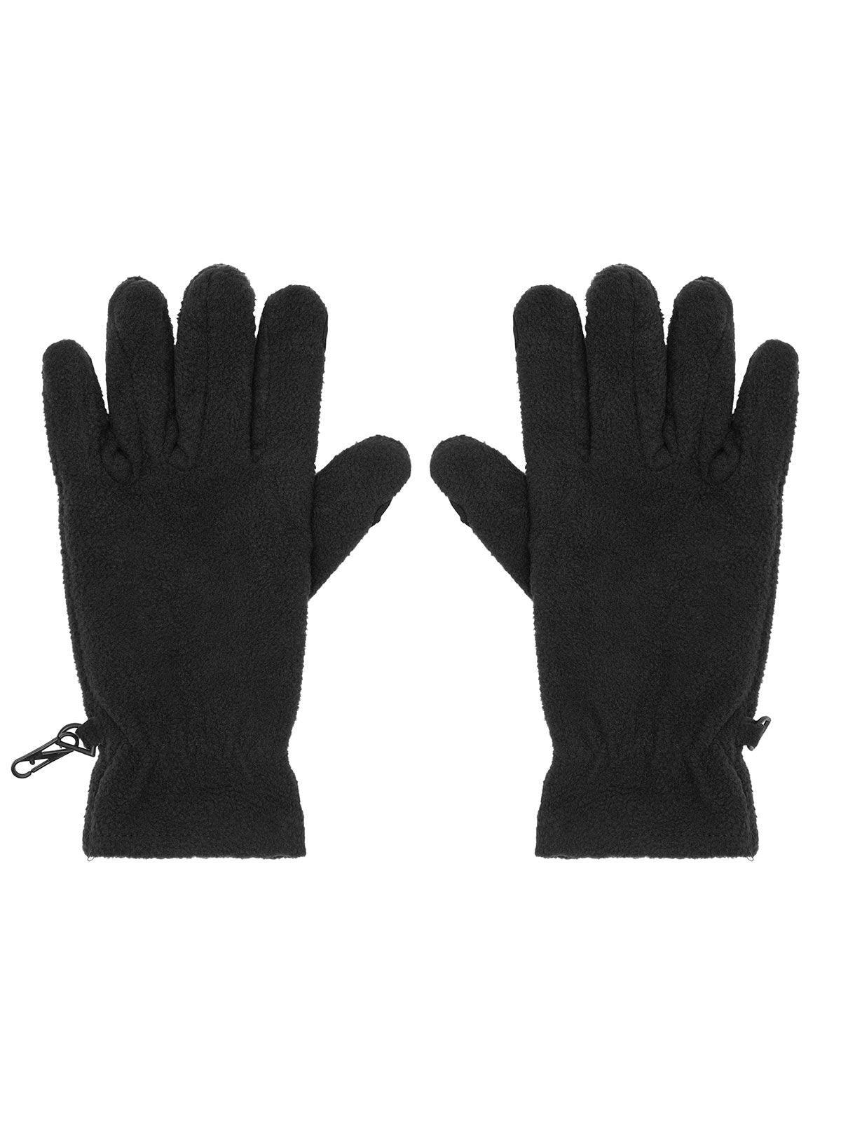 Touch-Screen Fleece Gloves Schal / Handschuhe – James & Nicholson – Farbe Schwarz – individuell veredelbar