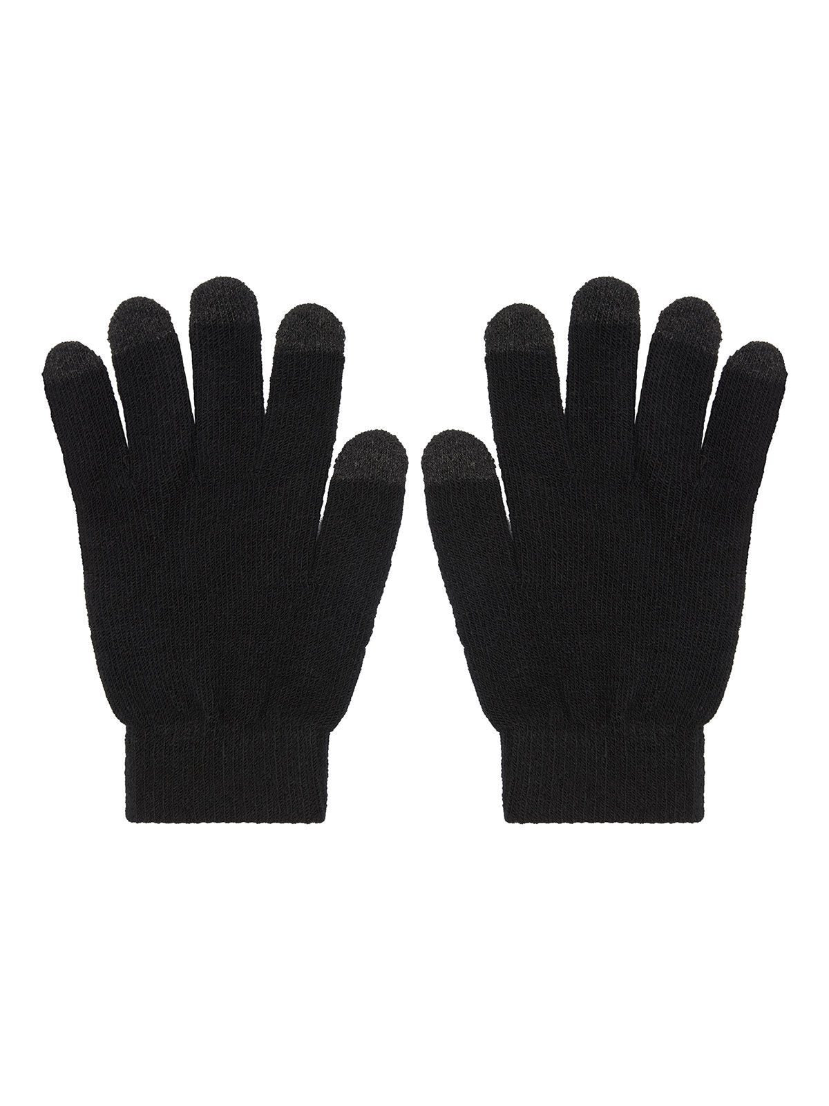 Touch-Screen Knitted Gloves Herren Schal / Handschuhe – James & Nicholson – Farbe Schwarz – individuell veredelbar