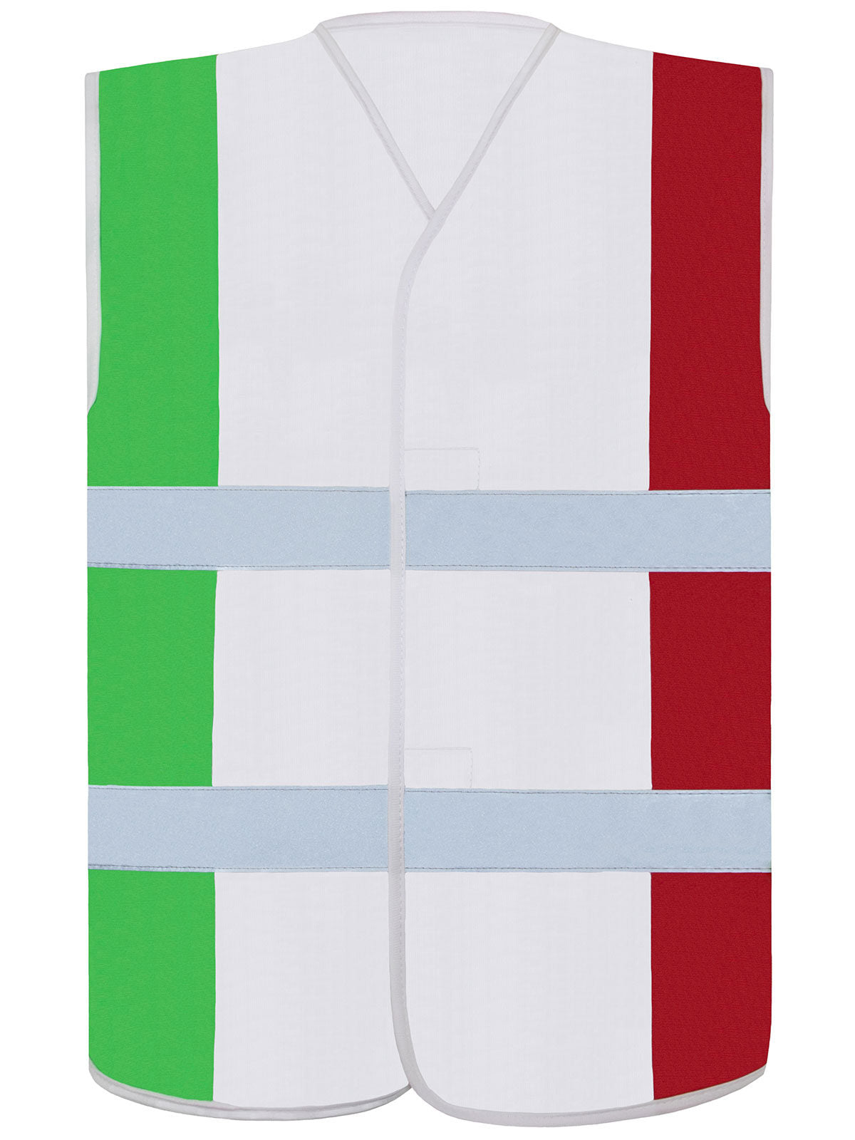 National Flag Herren Warnweste / Sicherheitsweste – Korntex – Farbe Verde-bianco-rosso – individuell veredelbar