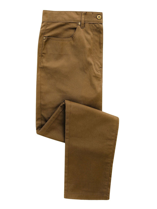 Performance Chino Jeans Herren Hose / Rock – Premier – Farbe camel – individuell veredelbar