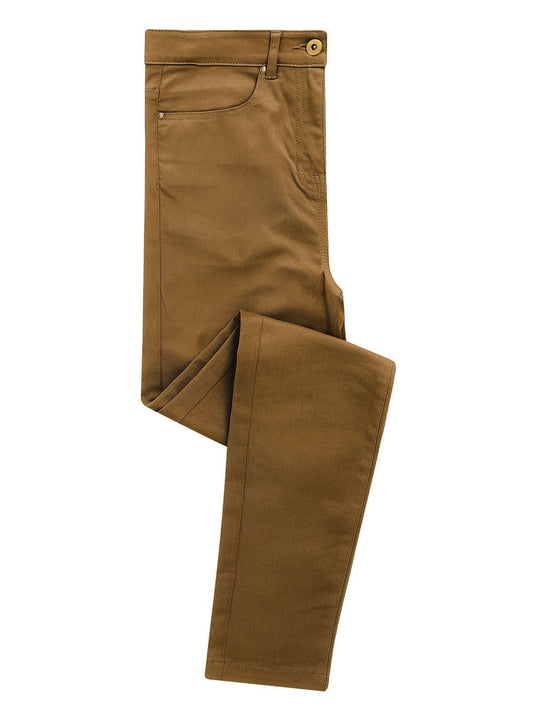 Ladies' Performance Chino Jeans Damen Hose / Rock – Premier – Farbe camel – individuell veredelbar