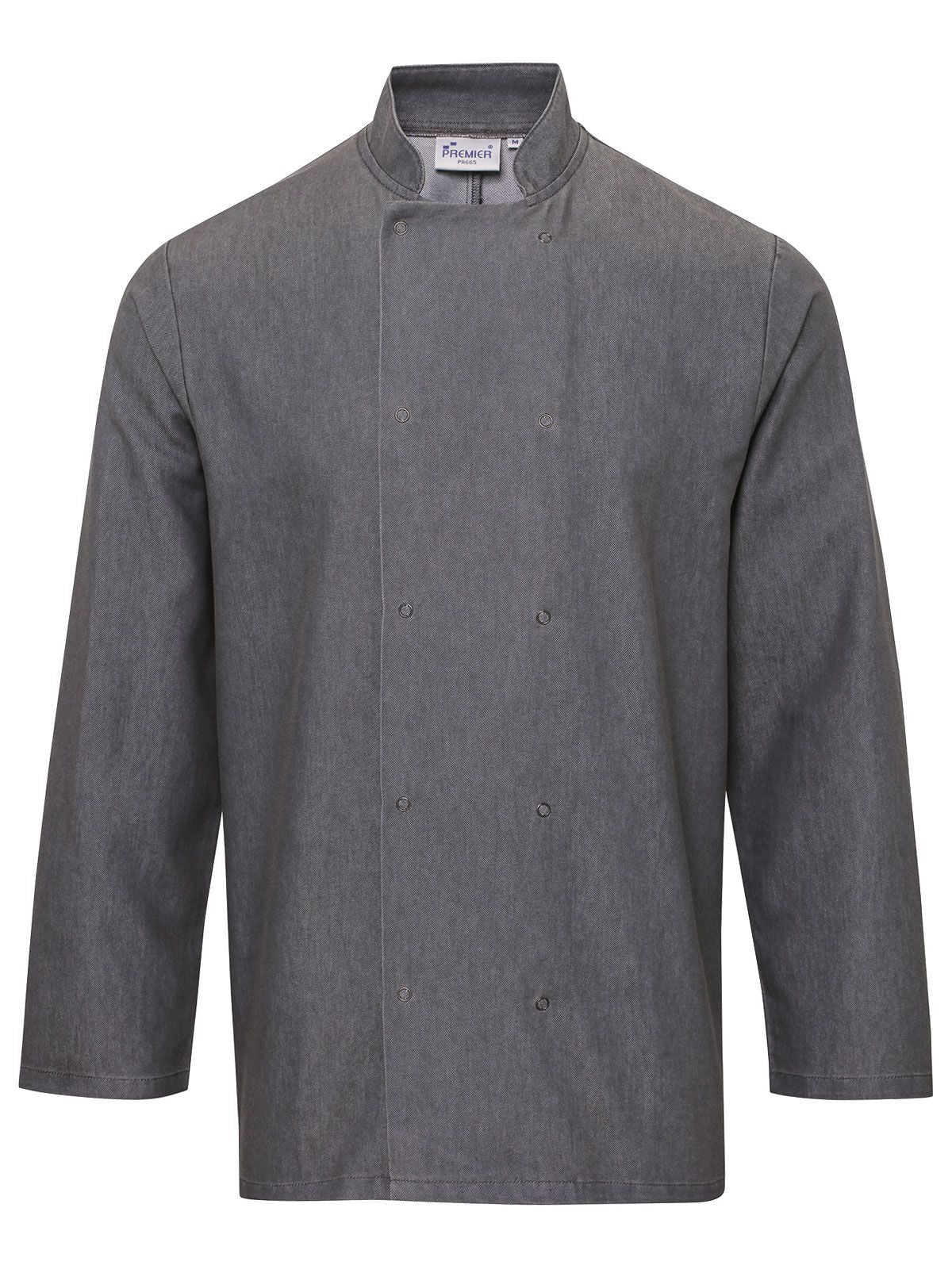 Denim Chef's Jacket Unisex Schürze / Kasack – Premier – Farbe grey denim – individuell veredelbar