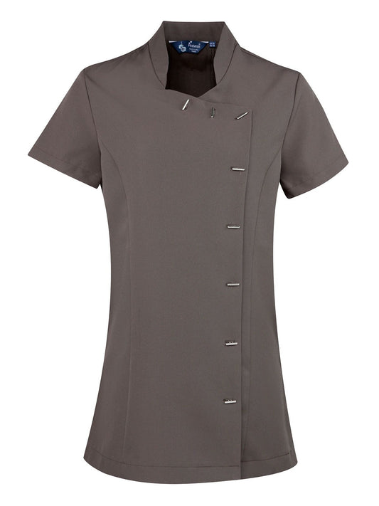 Orchid Beauty And Spa Tunic Herren Schürze / Kasack – Premier – Farbe Dunkelgrau – individuell veredelbar