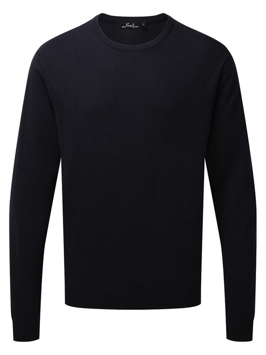 Crew Neck Cotton Rich Knitted Sweater Herren Strick / Weste – Premier – Farbe Navy – individuell veredelbar