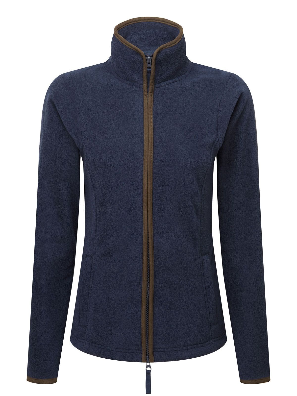 'Artisan' Fleece Jacket Damen – Premier – Farbe navy/brown – individuell veredelbar