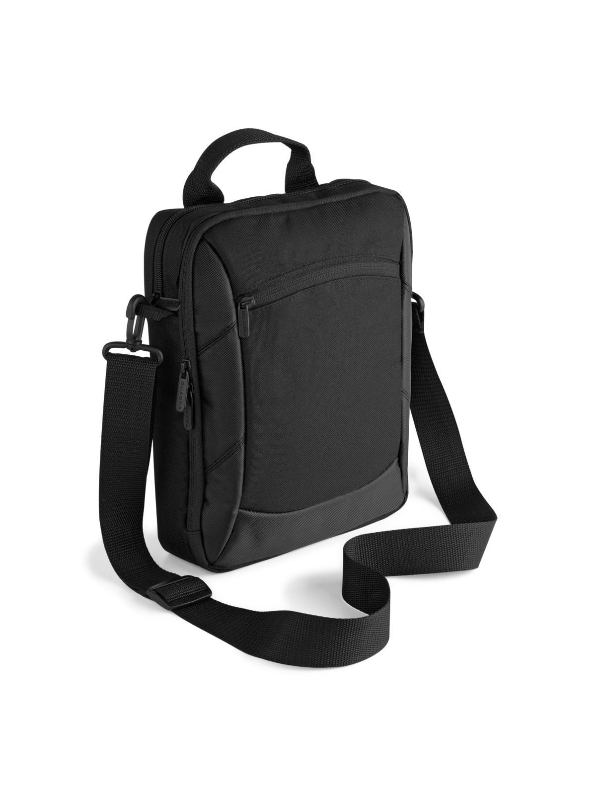 Executive iPad/ Tablet Shoulder Bag Tasche / Rucksack – Quadra – Farbe Schwarz – individuell veredelbar