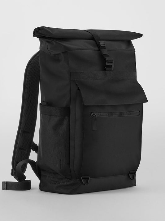 Axis Roll-Top Backpack Herren Tasche / Rucksack – Quadra – Farbe Schwarz – individuell veredelbar