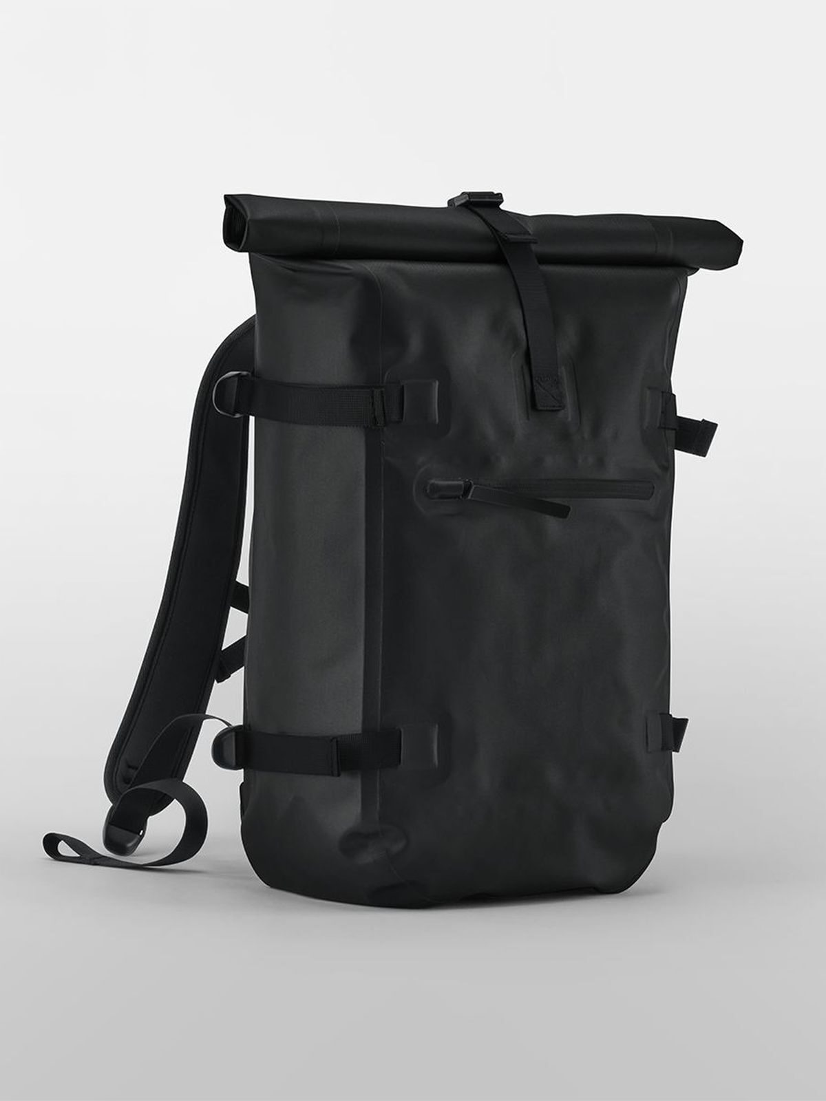 Waterproof Roll-Top Herren Tasche / Rucksack – Quadra – Farbe Schwarz – individuell veredelbar