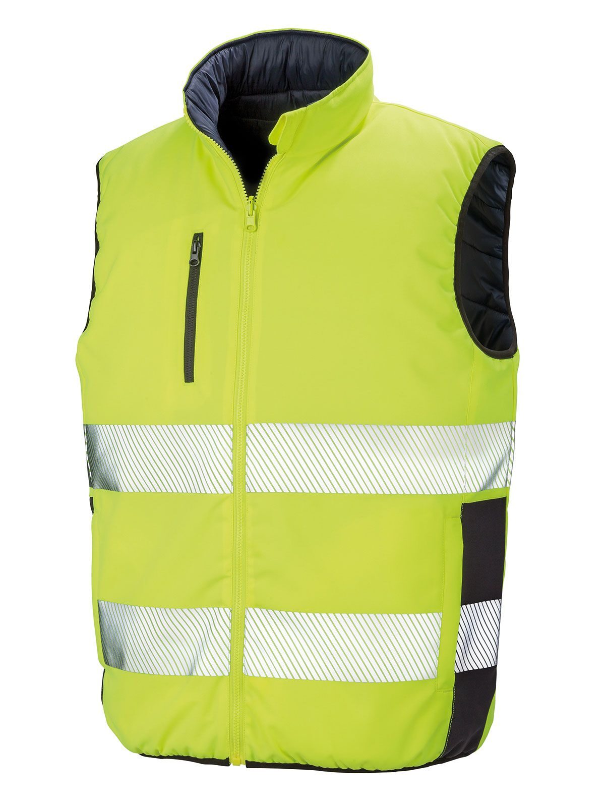 Reversible Soft Padded Safety Gilet Jacke – Result – Farbe yellow-navy – individuell veredelbar