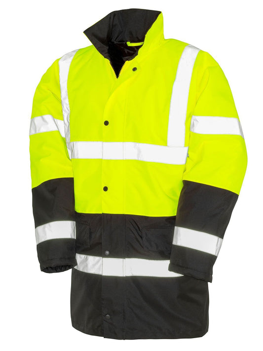Motorway 2-Tone Safety Coat Herren Jacke – Result – Farbe yellow-black – individuell veredelbar