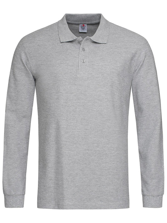 Polo Long Sleeve Poloshirt – Stedman – Farbe grey heather – individuell veredelbar