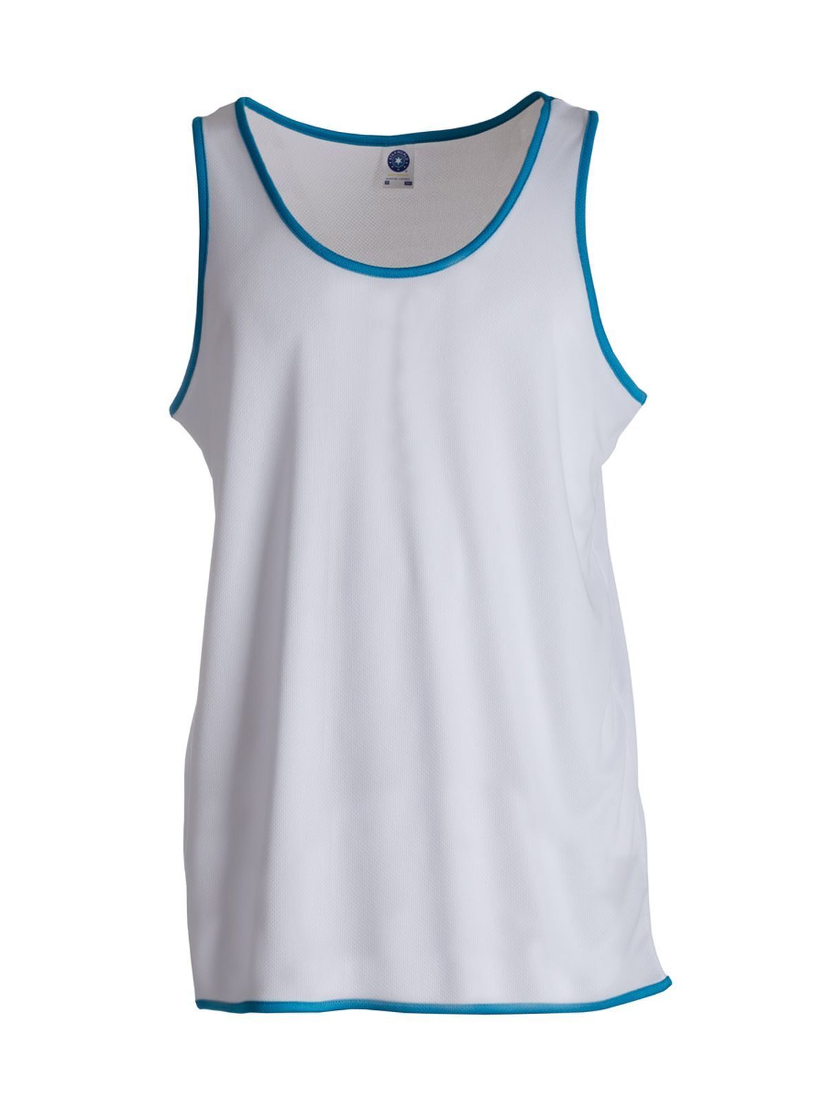 Ultra Tech Contrast Running and Sports Vest T-Shirt – Star World – Farbe White/Atoll – individuell veredelbar