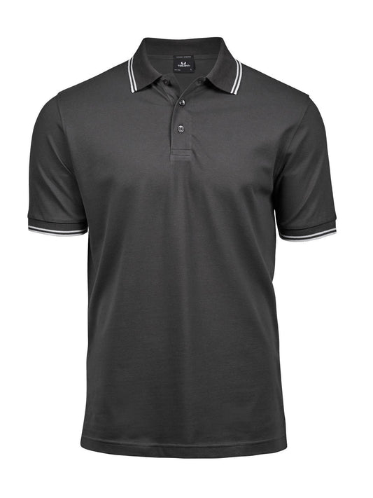 Luxury Stripe Stretch Polo Poloshirt – Tee Jays – Farbe Dark grey/White – individuell veredelbar