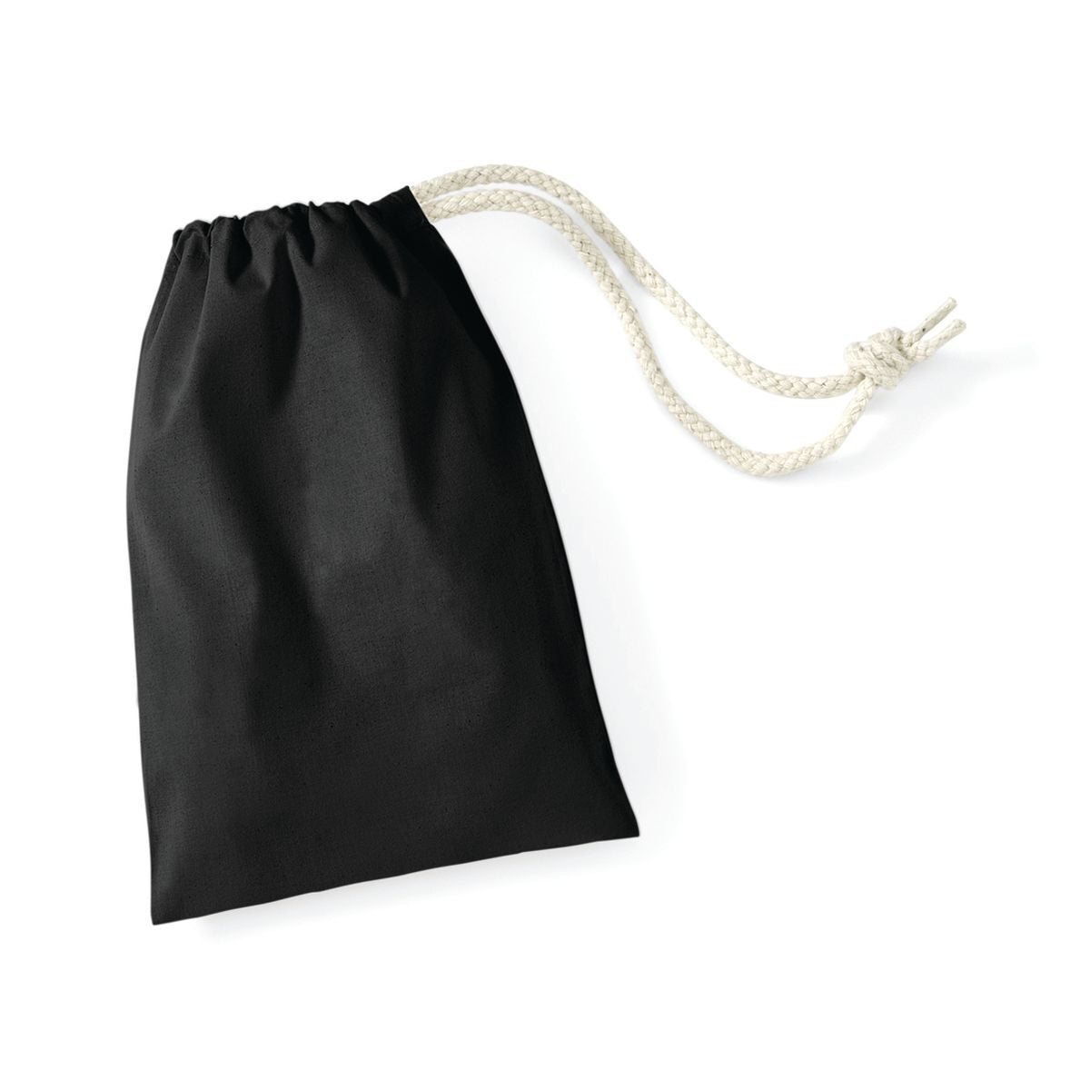 Sacchetto in cotone taglia XXS Tasche / Rucksack – Westford Mill – Farbe Schwarz – individuell veredelbar