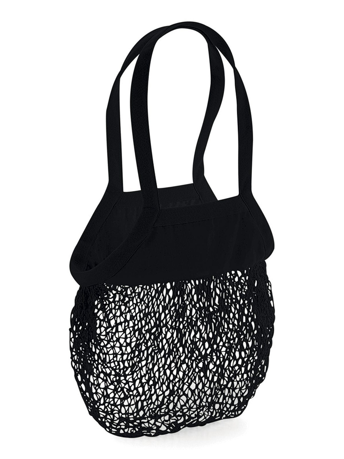 Organic Cotton Mesh Grocery Bag Herren Tasche / Rucksack – Westford Mill – Farbe Schwarz – individuell veredelbar