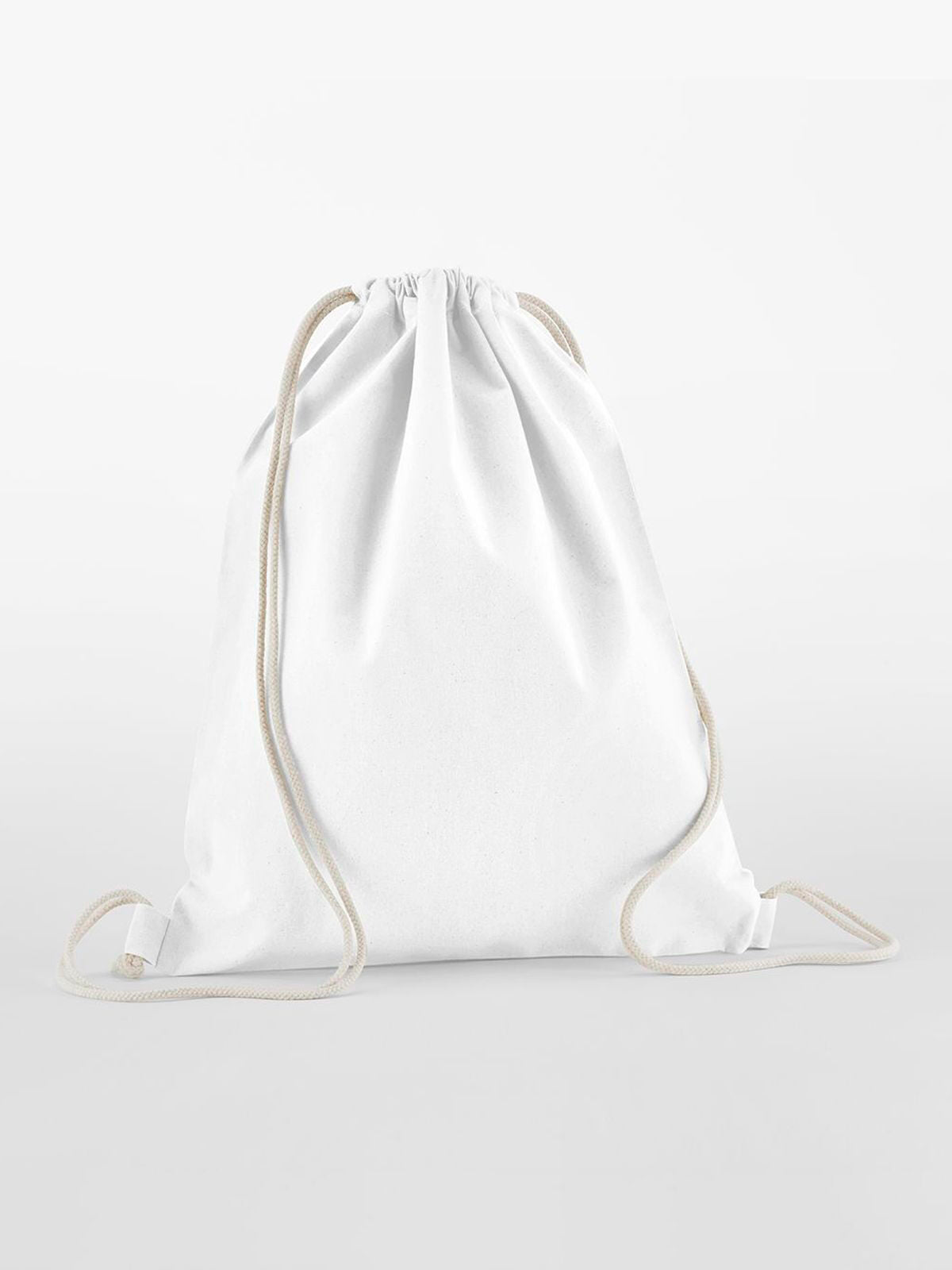 Organic Cotton InCo. Gymsac Herren Tasche / Rucksack – Westford Mill – Farbe Weiß – individuell veredelbar