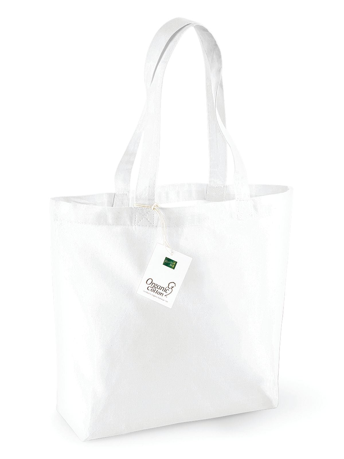 Organic Cotton Shopper Herren Tasche / Rucksack – Westford Mill – Farbe Weiß – individuell veredelbar