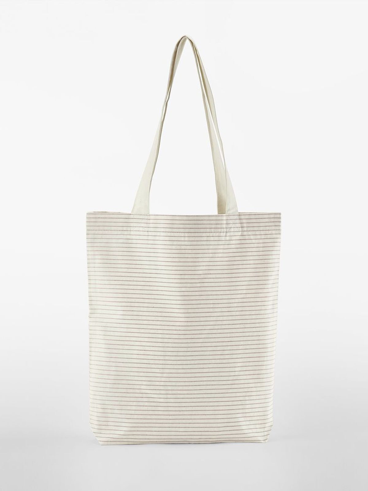 Striped Organic Cotton Tote Herren Tasche / Rucksack – Westford Mill – Farbe red stripe – individuell veredelbar