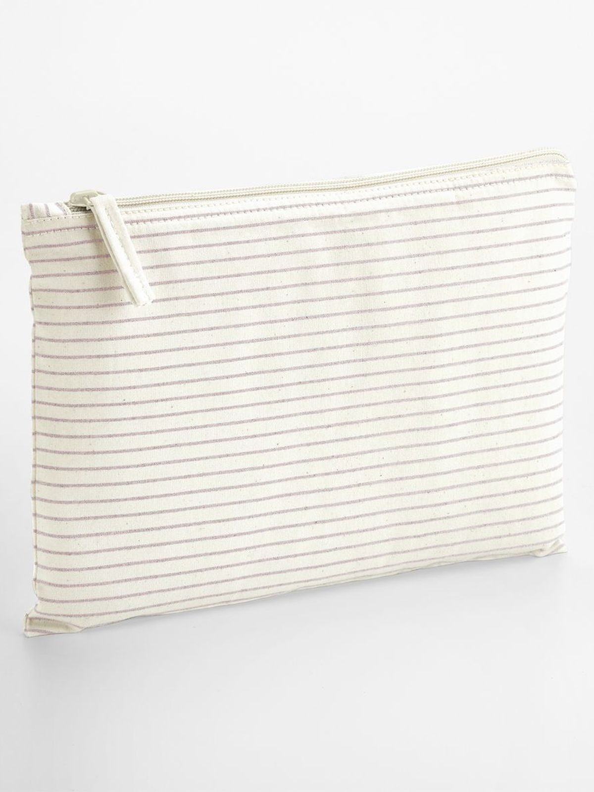 Striped Organic Cotton Accessory Pouch Herren Tasche / Rucksack – Westford Mill – Farbe red stripe – individuell veredelbar
