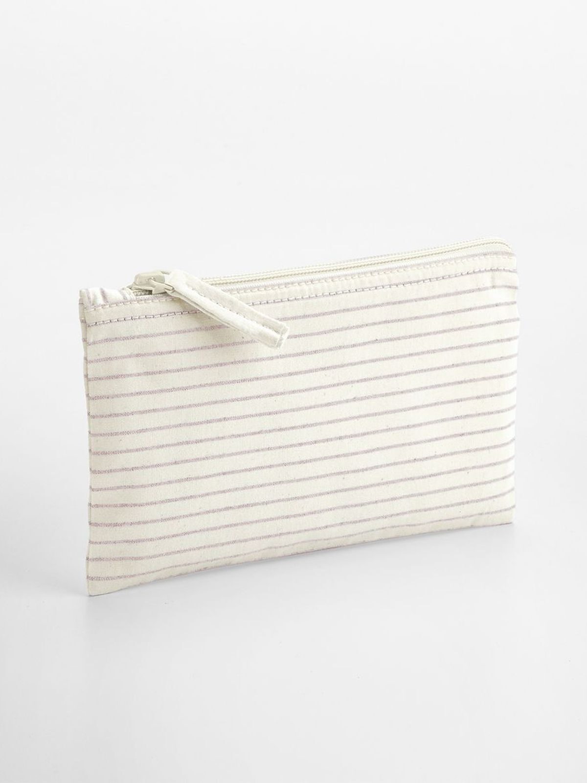Striped Organic Cotton Accessory Pouch Herren Tasche / Rucksack – Westford Mill – Farbe red stripe – individuell veredelbar
